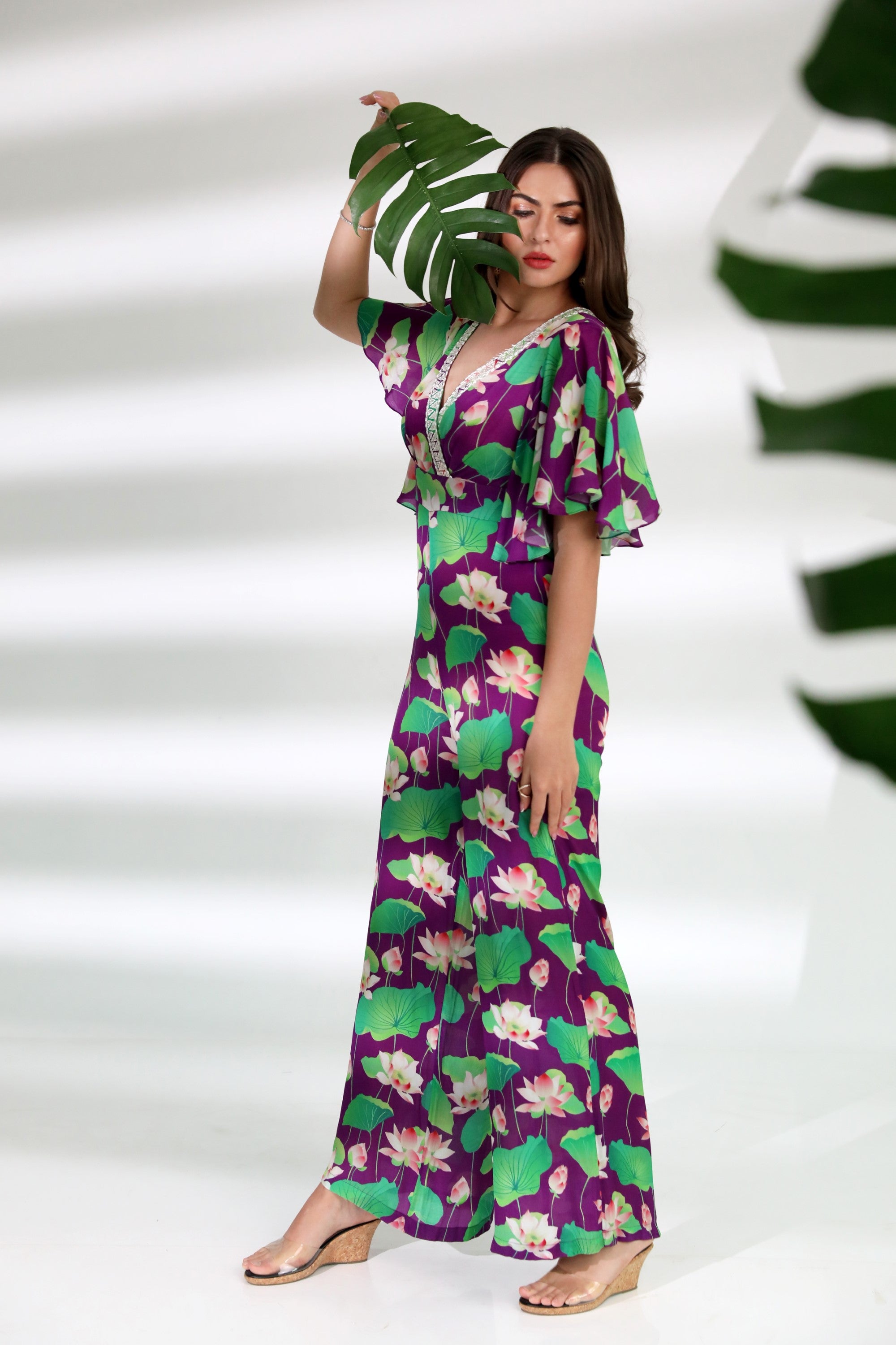 Lotus Print Jumpsuit