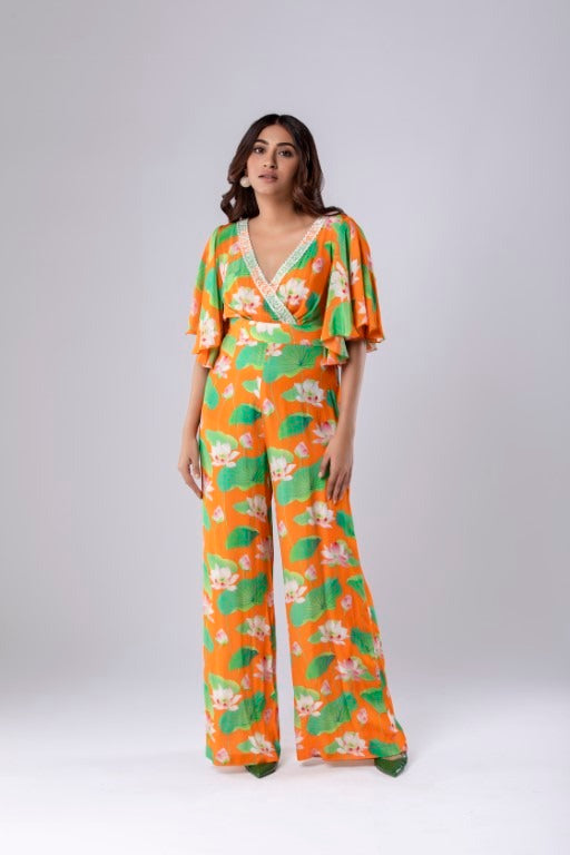 Lotus Print Jumpsuit